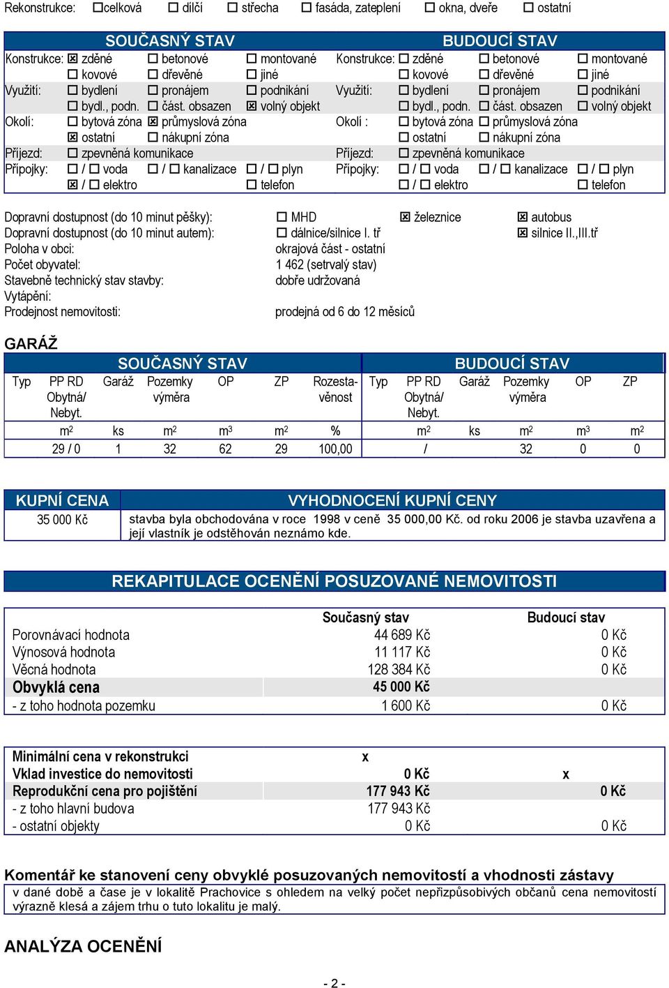 obsazen volný objekt bydl., podn. část.