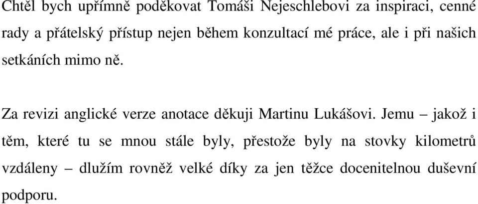 Za revizi anglické verze anotace děkuji Martinu Lukášovi.