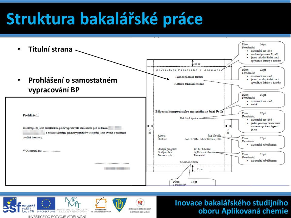 vypracování BP Inovace