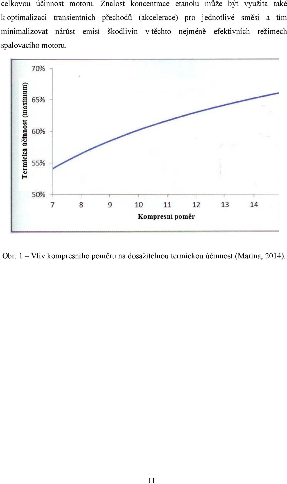 přechodů (akcelerace) pro jednotlivé směsi a tím minimalizovat nárůst emisí