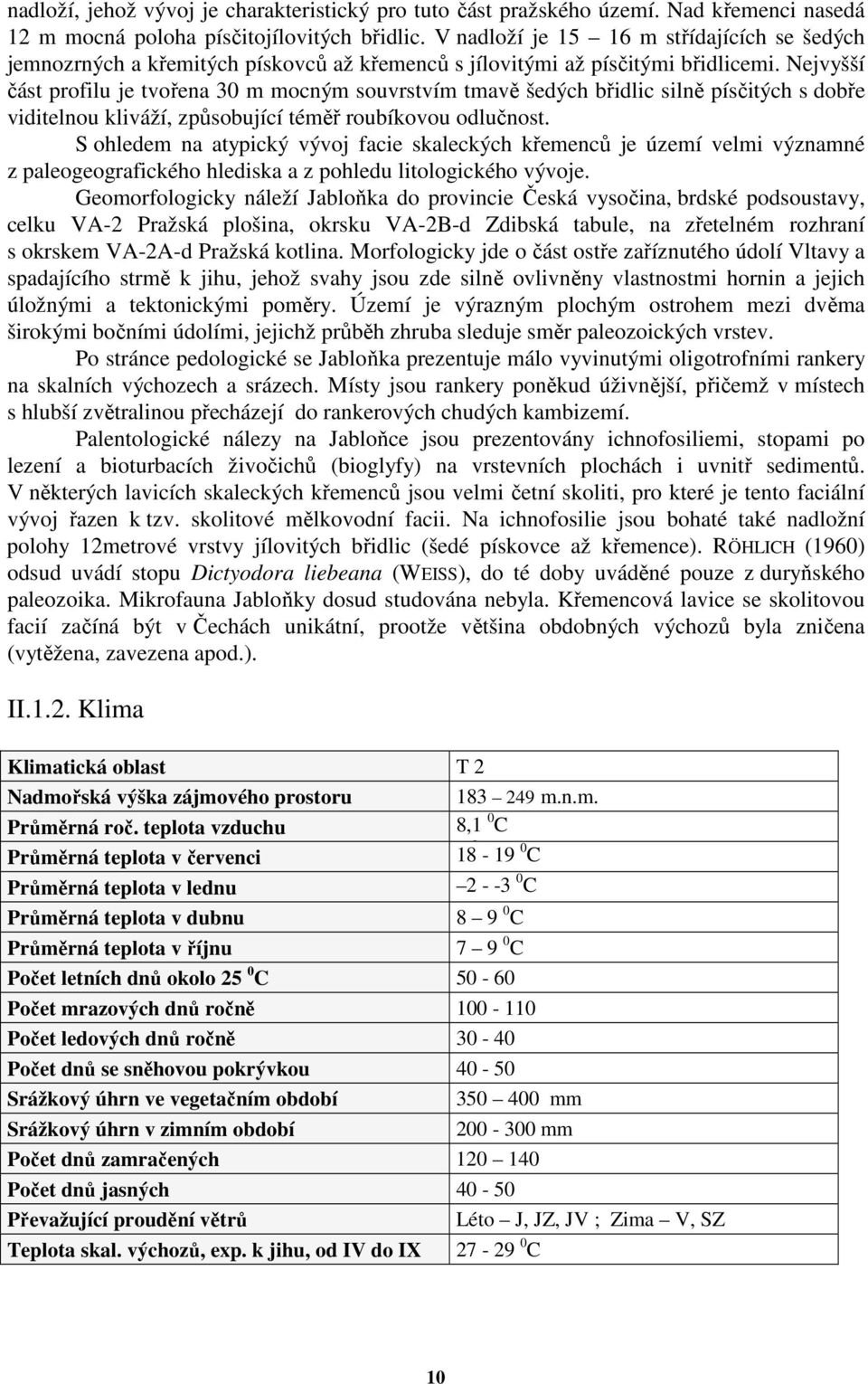 Nejvyšší část profilu je tvořena 30 m mocným souvrstvím tmavě šedých břidlic silně písčitých s dobře viditelnou kliváží, způsobující téměř roubíkovou odlučnost.