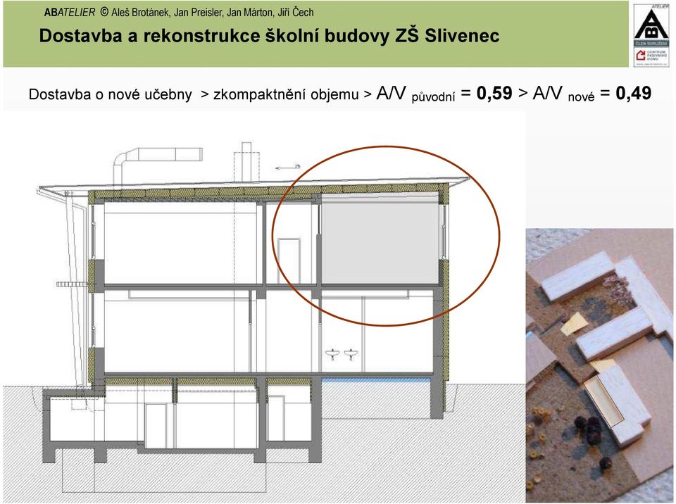 budovy ZŠ Slivenec Dostavba o nové učebny >