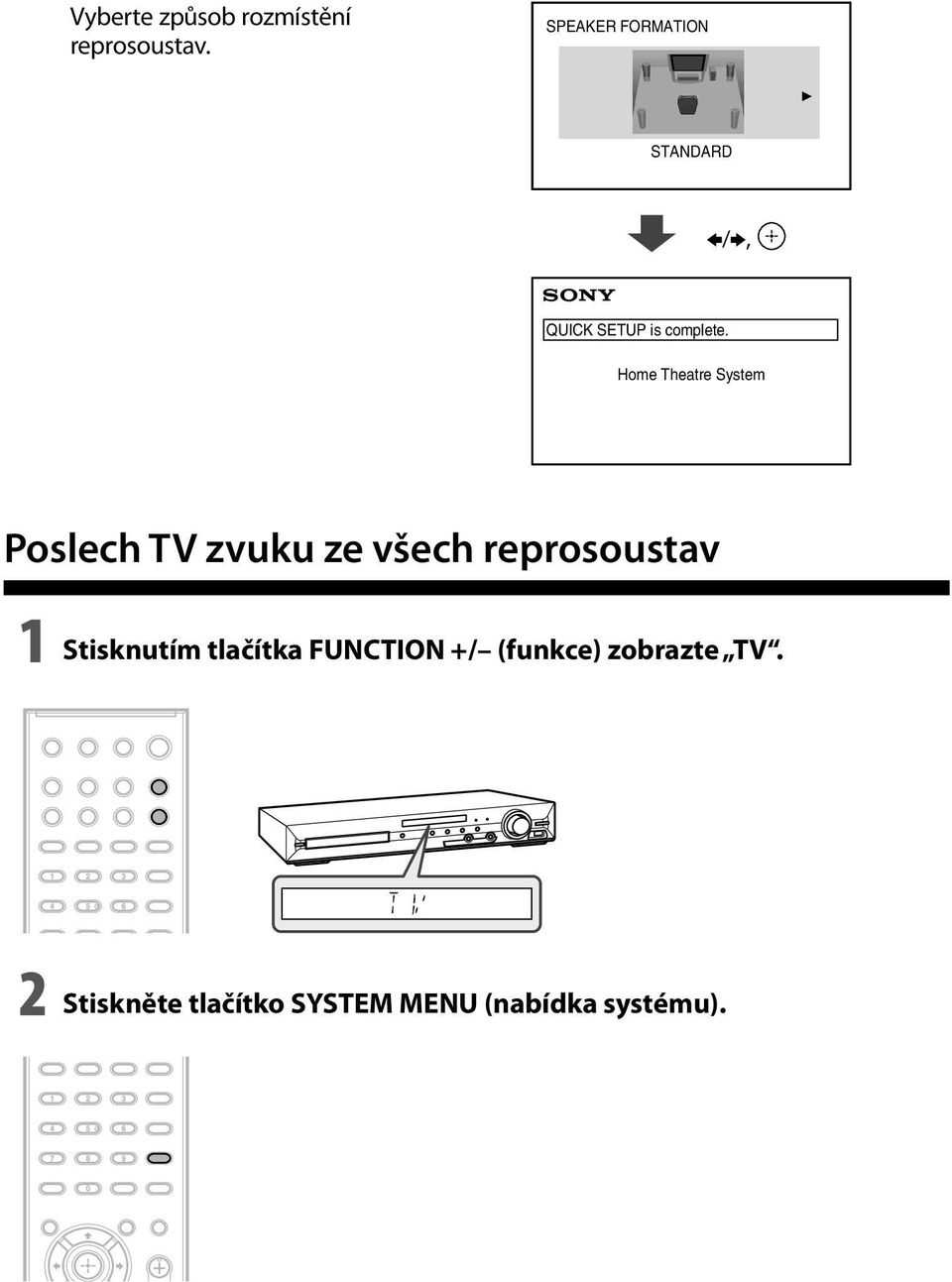 Home Theatre System Poslech TV zvuku ze všech reprosoustav 1