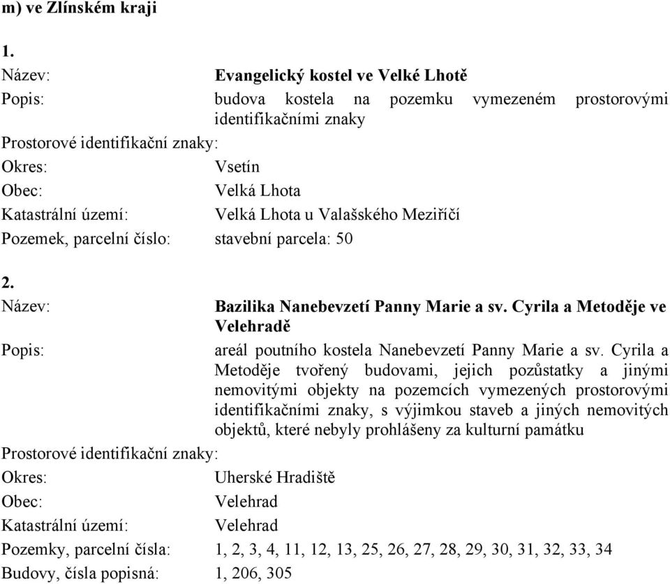 Cyrila a Metoděje ve Velehradě areál poutního kostela Nanebevzetí Panny Marie a sv.