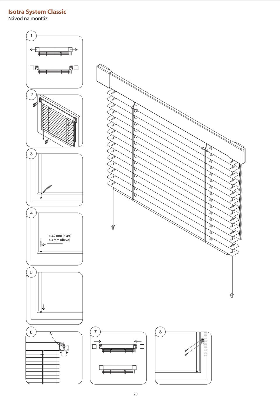 4 ø 3,2 mm (plast) ø