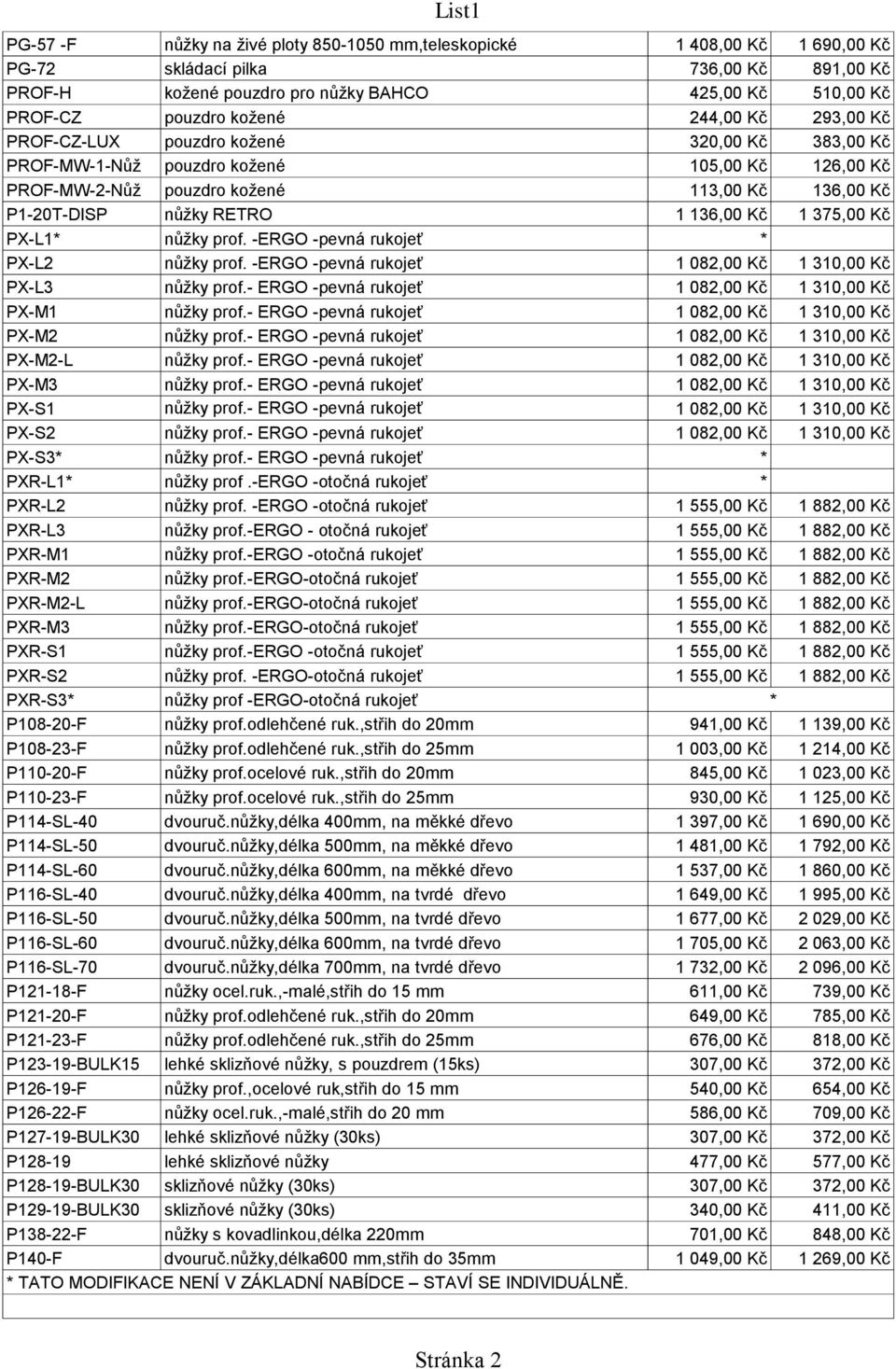 136,00 Kč 1 375,00 Kč PX-L1* nůžky prof. -ERGO -pevná rukojeť * PX-L2 nůžky prof. -ERGO -pevná rukojeť 1 082,00 Kč 1 310,00 Kč PX-L3 nůžky prof.