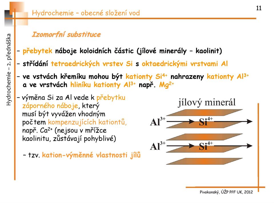 kationty Al 3+ např.