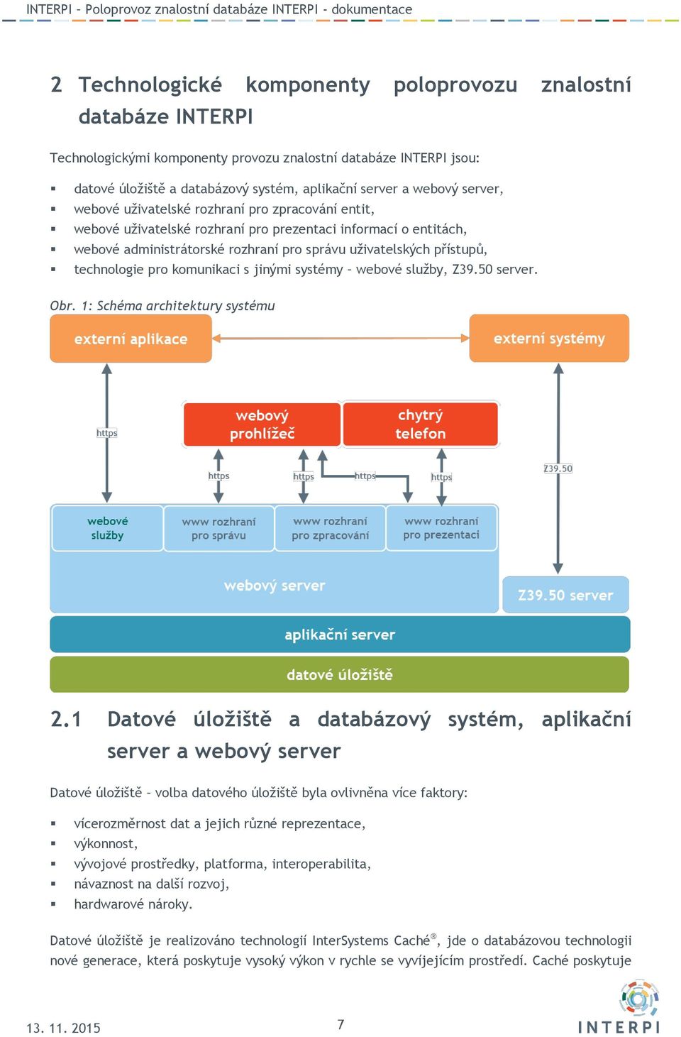 technologie pro komunikaci s jinými systémy webové služby, Z39.50 server. Obr. 1: Schéma architektury systému 2.
