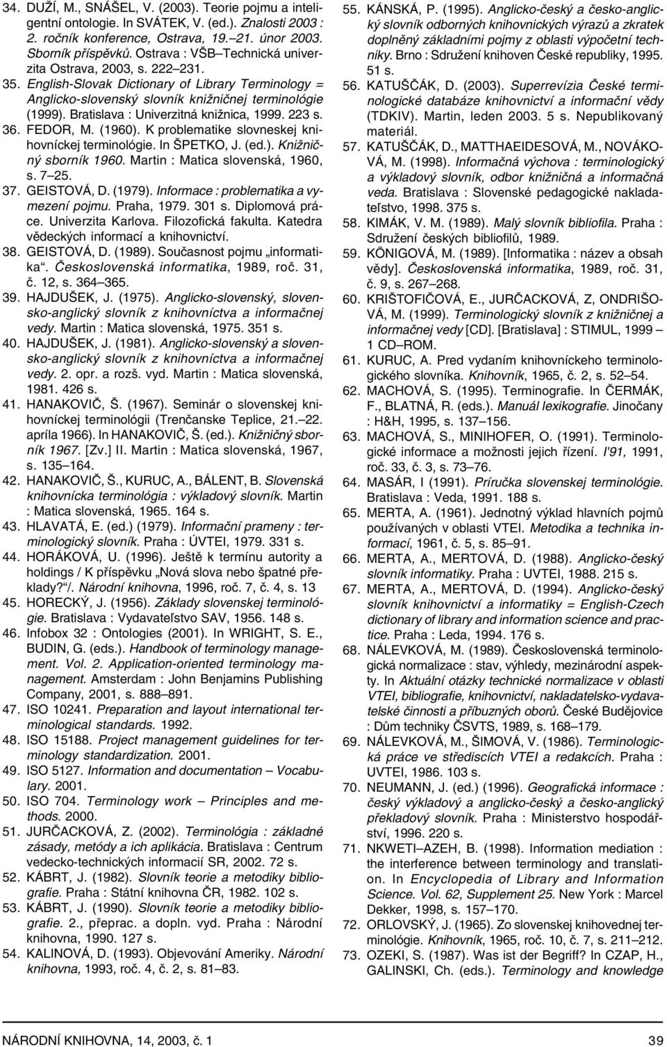 Bratislava : Univerzitná knižnica, 1999. 223 s. 36. FEDOR, M. (1960). K problematike slovneskej knihovníckej terminológie. In ŠPETKO, J. (ed.). Knižničný sborník 1960.