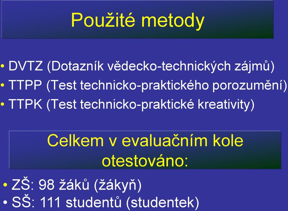 technicko-praktické kreativity) Celkem v evaluačním kole