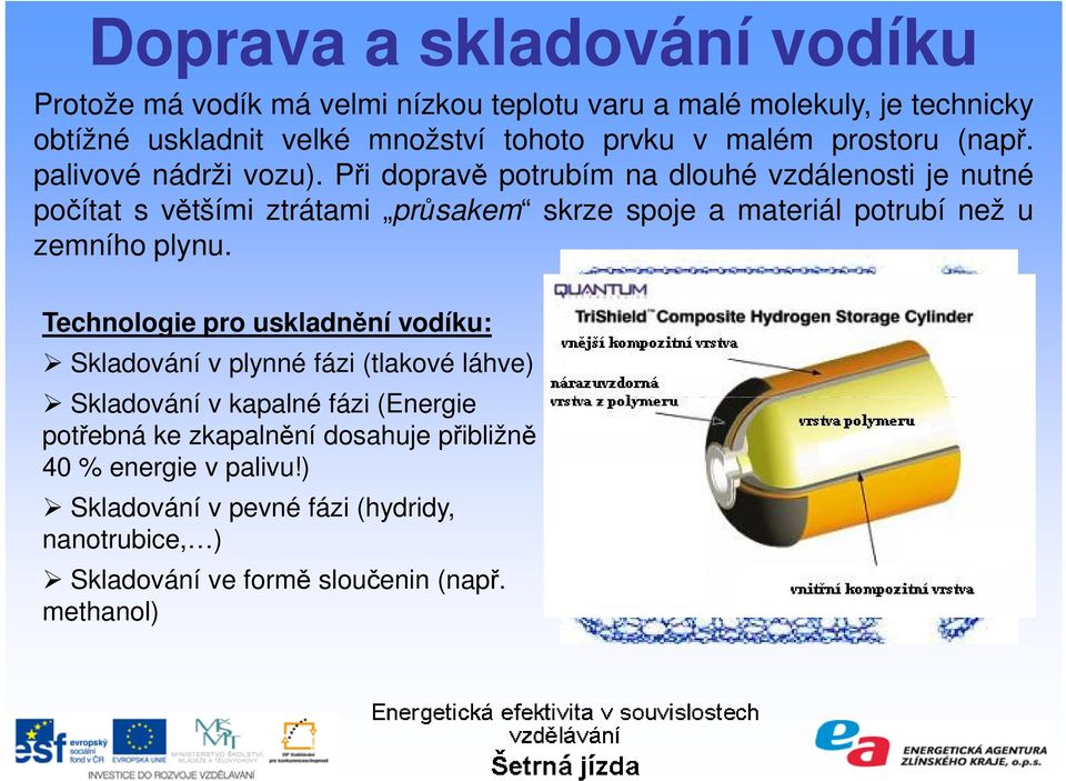 Při dopravě potrubím na dlouhé vzdálenosti je nutné počítat s většími ztrátami průsakem skrze spoje a materiál potrubí než u zemního plynu.