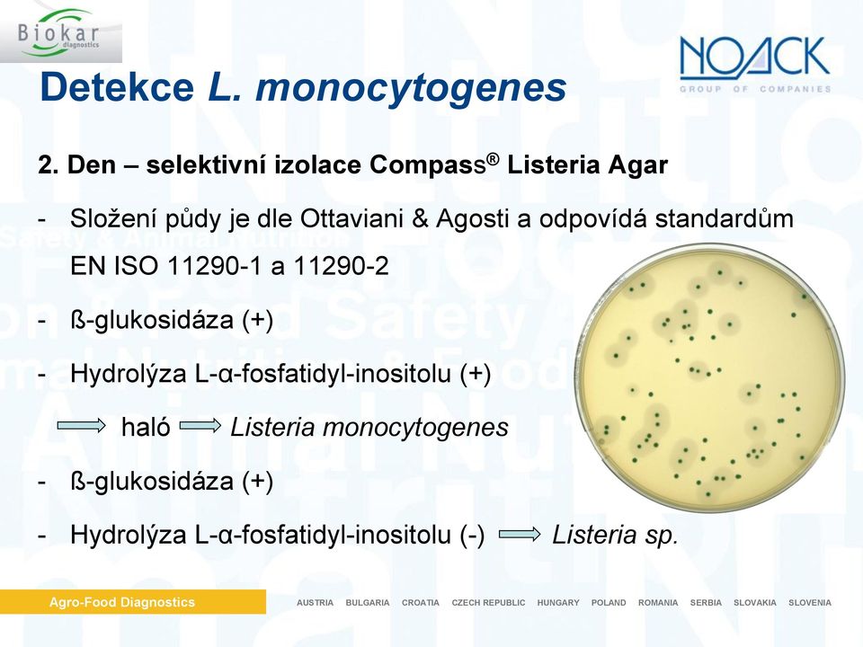 Agosti a odpovídá standardům EN ISO 11290-1 a 11290-2 - ß-glukosidáza (+) -