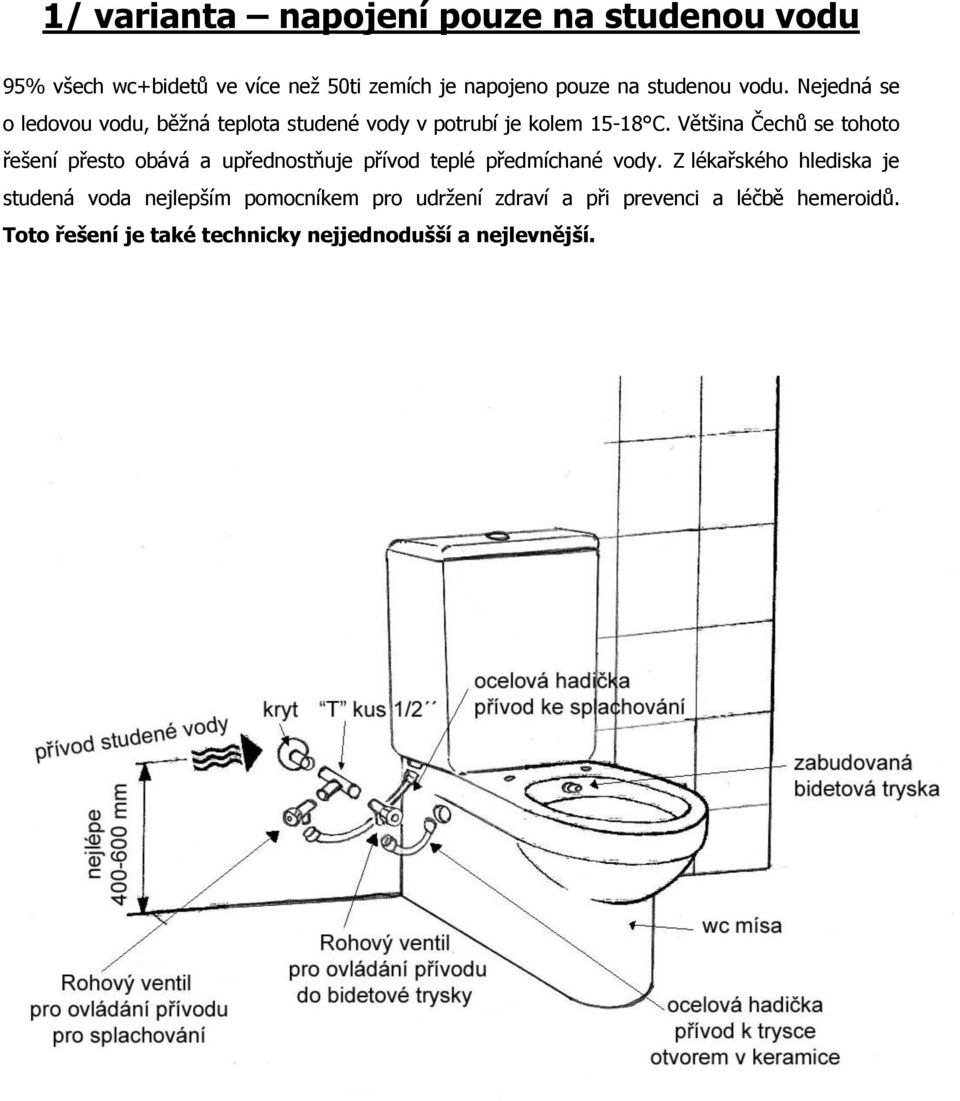 Většina Čechů se tohoto řešení přesto obává a upřednostňuje přívod teplé předmíchané vody.