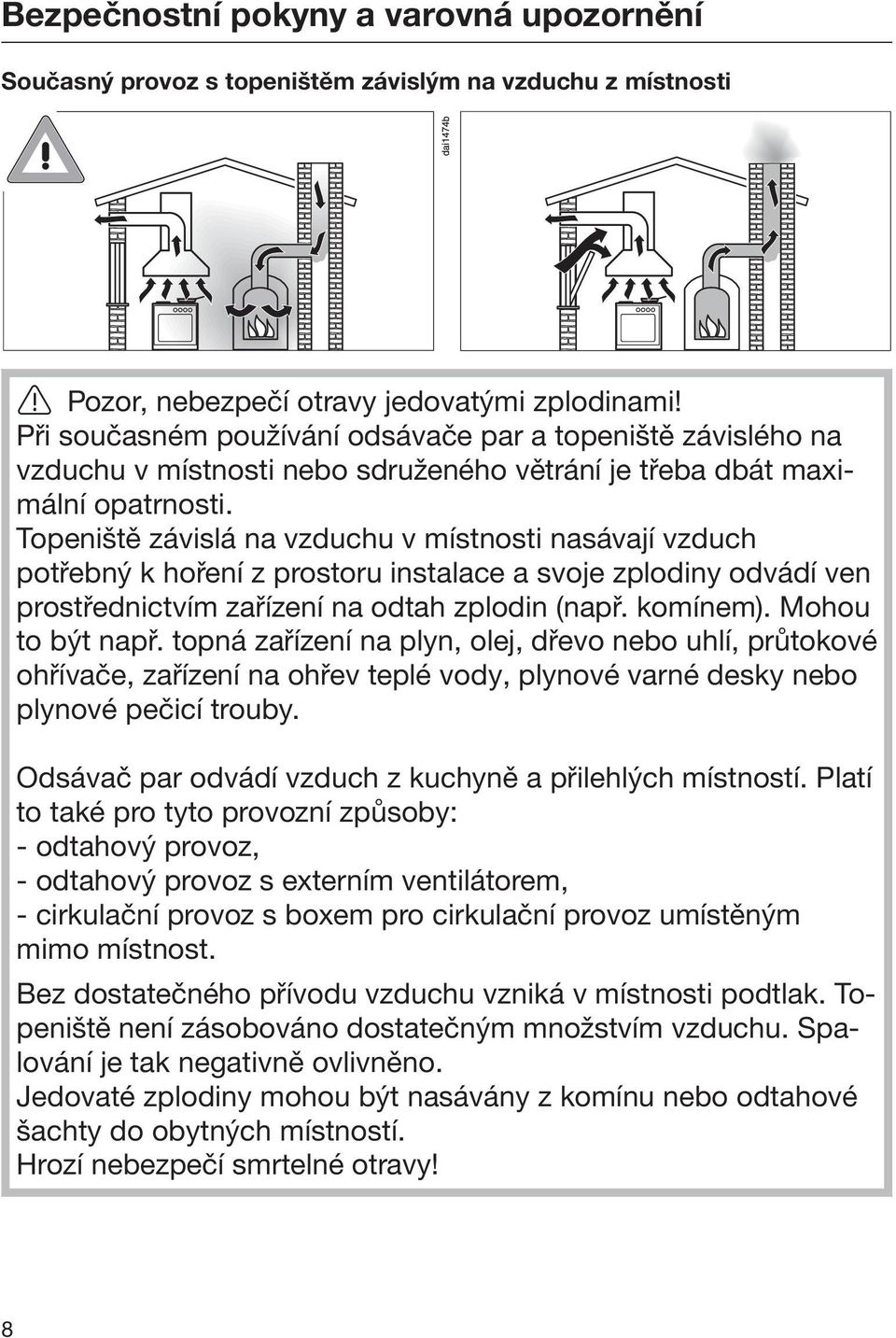 Topeniště závislá na vzduchu v místnosti nasávají vzduch potřebný k hoření z prostoru instalace a svoje zplodiny odvádí ven prostřednictvím zařízení na odtah zplodin (např. komínem).