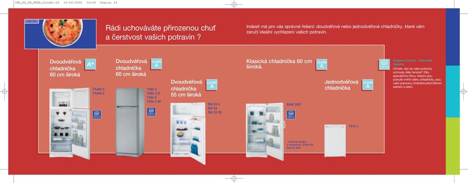 Dvoudvéfiová chladniãka 0 cm iroká TN TN Dvoudvéfiová chladniãka 0 cm iroká TN TN S TN TN W Dvoudvéfiová chladniãka 55 cm iroká R L R R IS Klasická chladniãka 0 cm iroká.