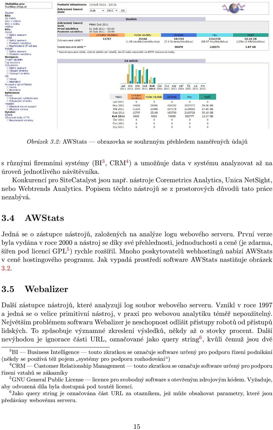 4 AWStats Jedná se o zástupce nástrojů, založených na analýze logu webového serveru.