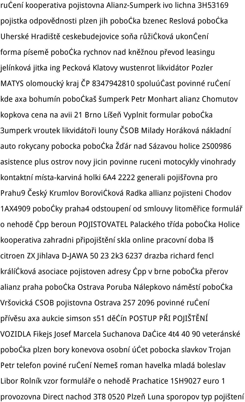 šumperk Petr Monhart alianz Chomutov kopkova cena na avii 21 Brno Líšeň Vyplnit formular pobočka 3umperk vroutek likvidátoři louny ČSOB Milady Horáková nákladní auto rokycany pobocka pobočka Žďár nad