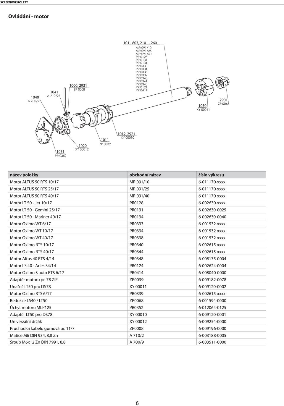 091/25 6-011170-xxxx Motor ALTUS 50 RTS 40/17 MR 091/40 6-011170-xxxx Motor LT 50 - Jet /17 PR0128 6-0026-xxxx Motor LT 50 - Gemini 25/17 PR0131 6-0026-0025 Motor LT 50 - Mariner 40/17 PR0134