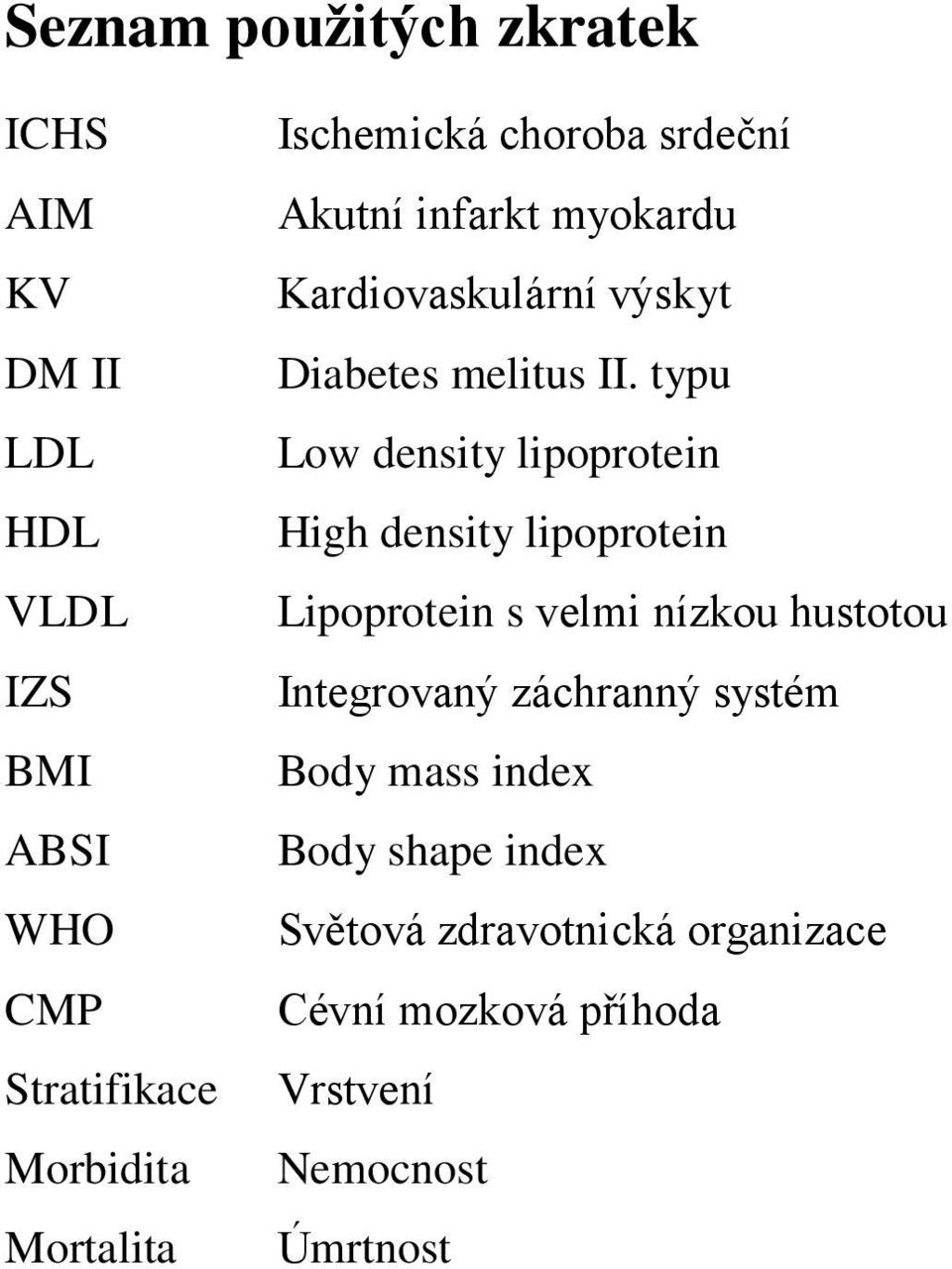 typu Low density lipoprotein High density lipoprotein Lipoprotein s velmi nízkou hustotou Integrovaný