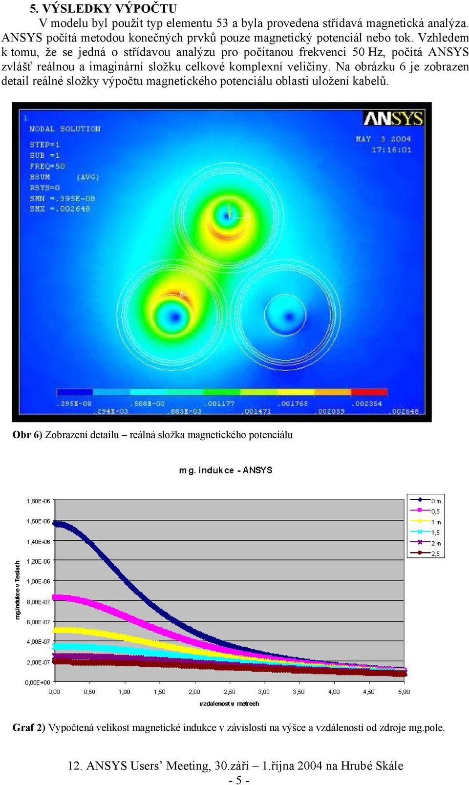 Vzhledem k tomu, že se jedná o střídavou analýzu pro počítanou frekvenci 50 Hz, počítá ANSYS zvlášť reálnou a imaginární složku celkové komplexní