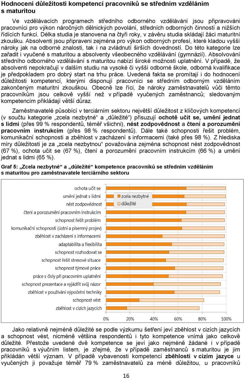 Absolventi jsou připraveni zejména pro výkon odborných profesí, které kladou vyšší nároky jak na odborné znalosti, tak i na zvládnutí širších dovedností.