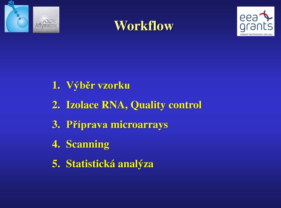 3. Příprava microarrays 4.