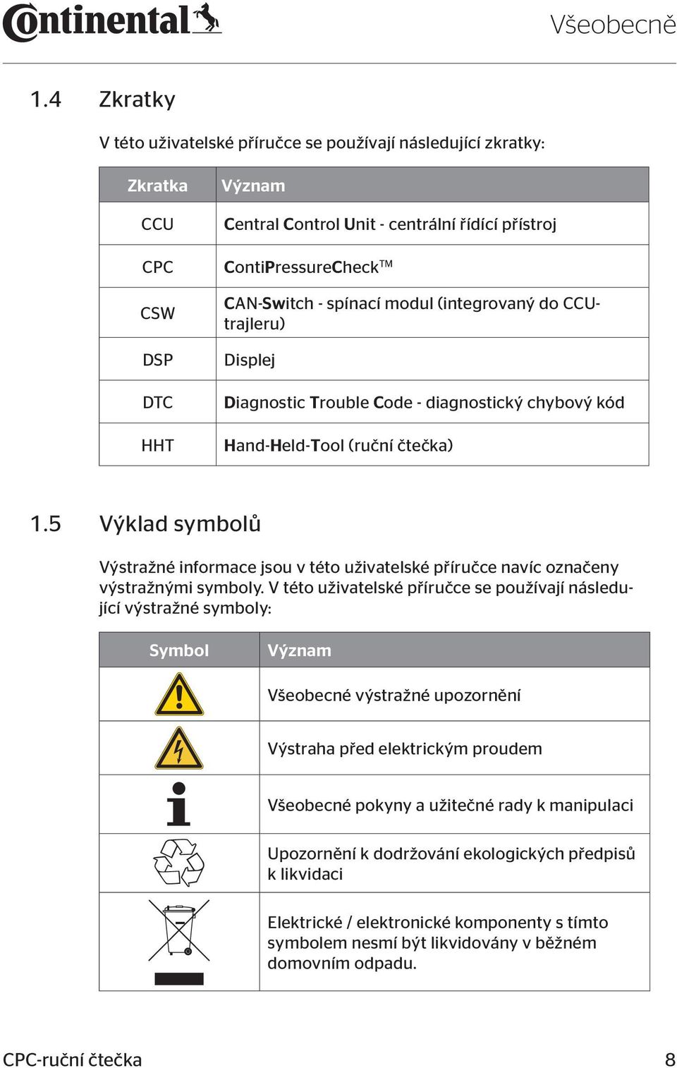 spínací modul (integrovaný do CCUtrajleru) Displej Diagnostic Trouble Code - diagnostický chybový kód Hand-Held-Tool (ruční čtečka) 1.