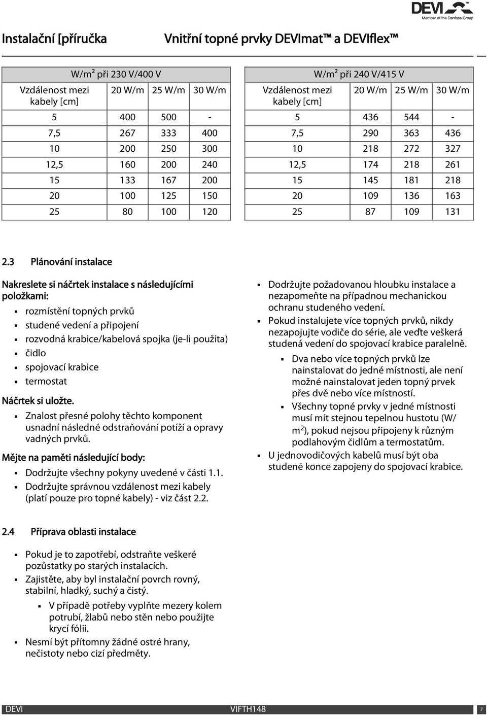 3 Plánování instalace Nakreslete si náčrtek instalace s následujícími položkami: rozmístění topných prvků studené vedení a připojení rozvodná krabice/kabelová spojka (je-li použita) čidlo spojovací