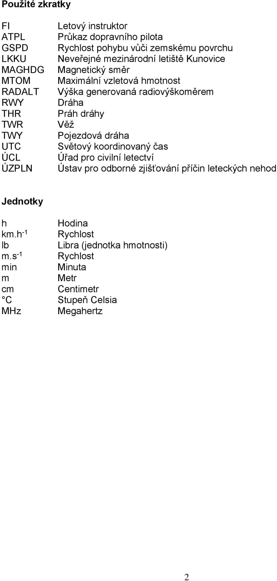 radiovýškoměrem Dráha Práh dráhy Věž Pojezdová dráha Světový koordinovaný čas Úřad pro civilní letectví Ústav pro odborné zjišťování příčin