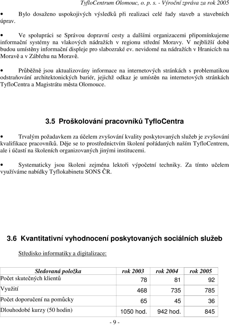 V nejbližší době budou umístěny informační displeje pro slabozraké ev. nevidomé na nádražích v Hranicích na Moravě a v Zábřehu na Moravě.