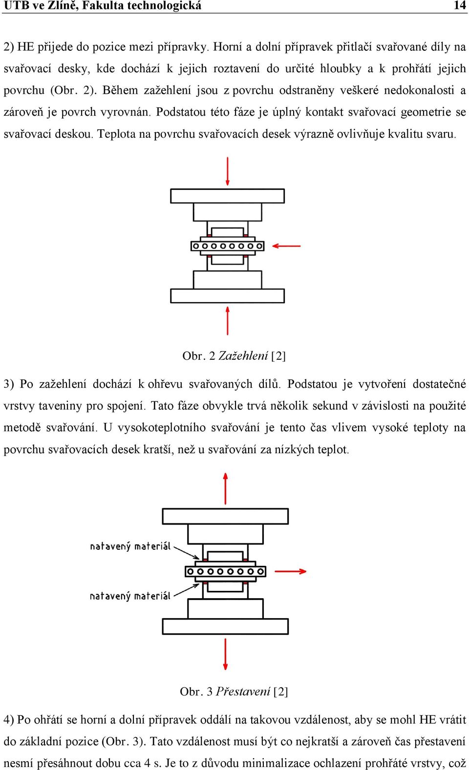 Během zažehlení jsou z povrchu odstraněny veškeré nedokonalosti a zároveň je povrch vyrovnán. Podstatou této fáze je úplný kontakt svařovací geometrie se svařovací deskou.