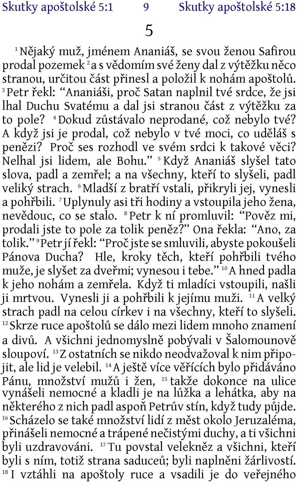 A když jsi je prodal, což nebylo v tvé moci, co uděláš s penězi? Proč ses rozhodl ve svém srdci k takové věci? Nelhal jsi lidem, ale Bohu.