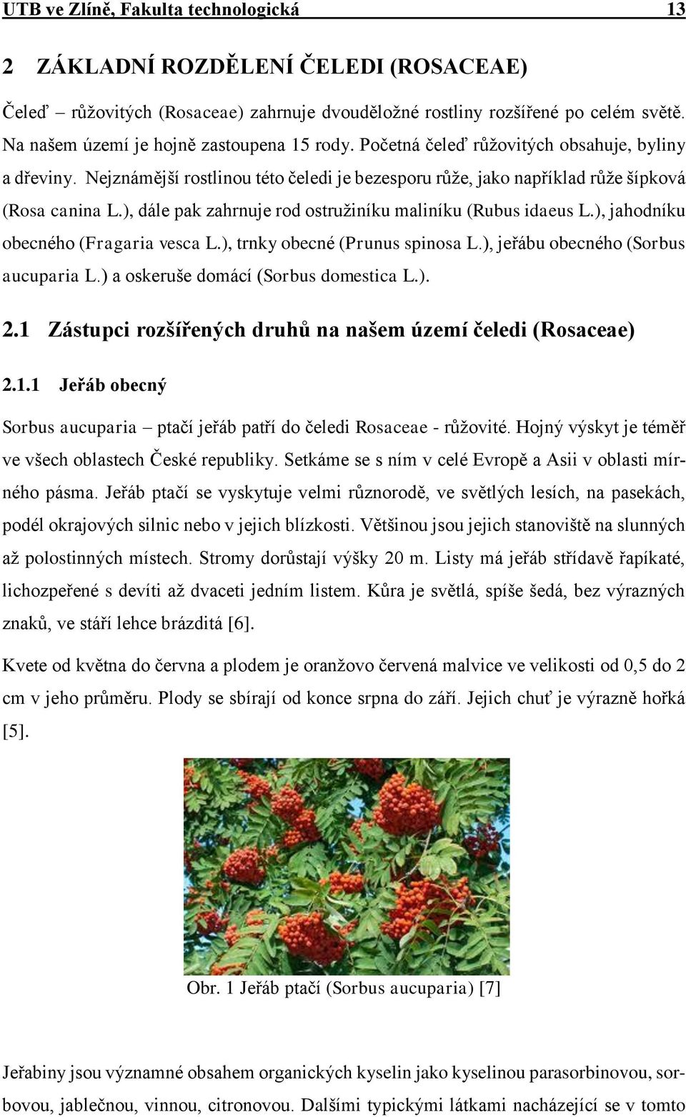 ), dále pak zahrnuje rod ostružiníku maliníku (Rubus idaeus L.), jahodníku obecného (Fragaria vesca L.), trnky obecné (Prunus spinosa L.), jeřábu obecného (Sorbus aucuparia L.