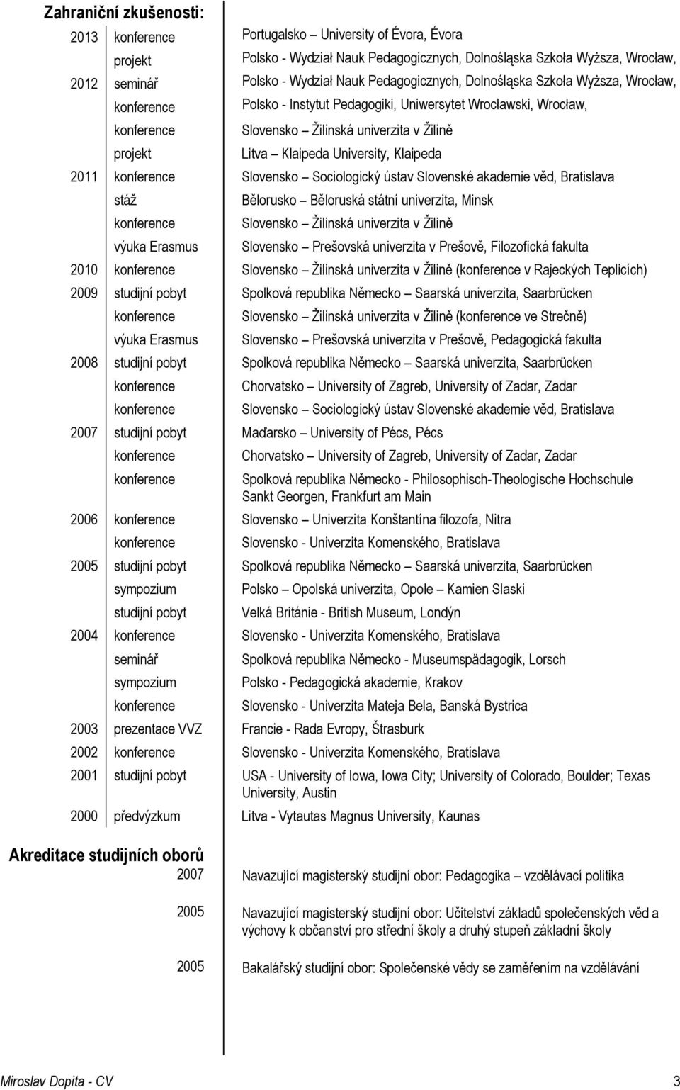 University, Klaipeda 2011 konference Slovensko Sociologický ústav Slovenské akademie věd, Bratislava stáž konference výuka Erasmus Bělorusko Běloruská státní univerzita, Minsk Slovensko Žilinská