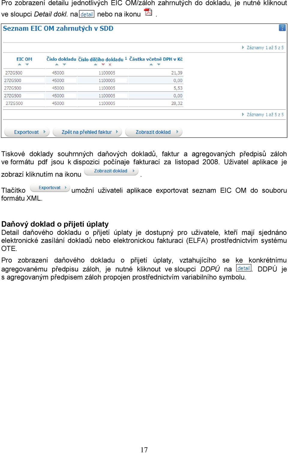 Tlačítko formátu XML.