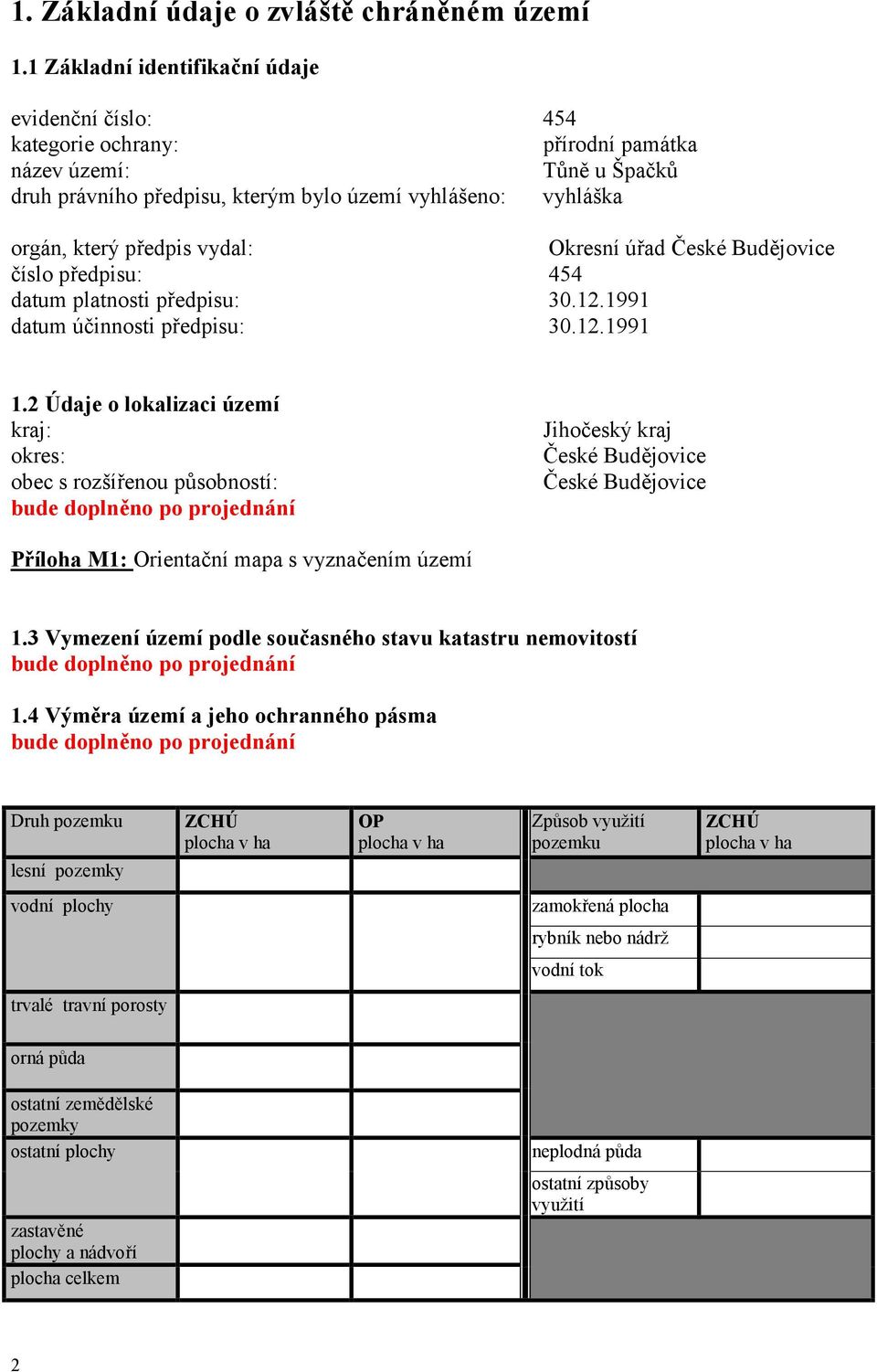 vydal: Okresní úřad České Budějovice číslo předpisu: 454 datum platnosti předpisu: 30.12.1991 datum účinnosti předpisu: 30.12.1991 1.