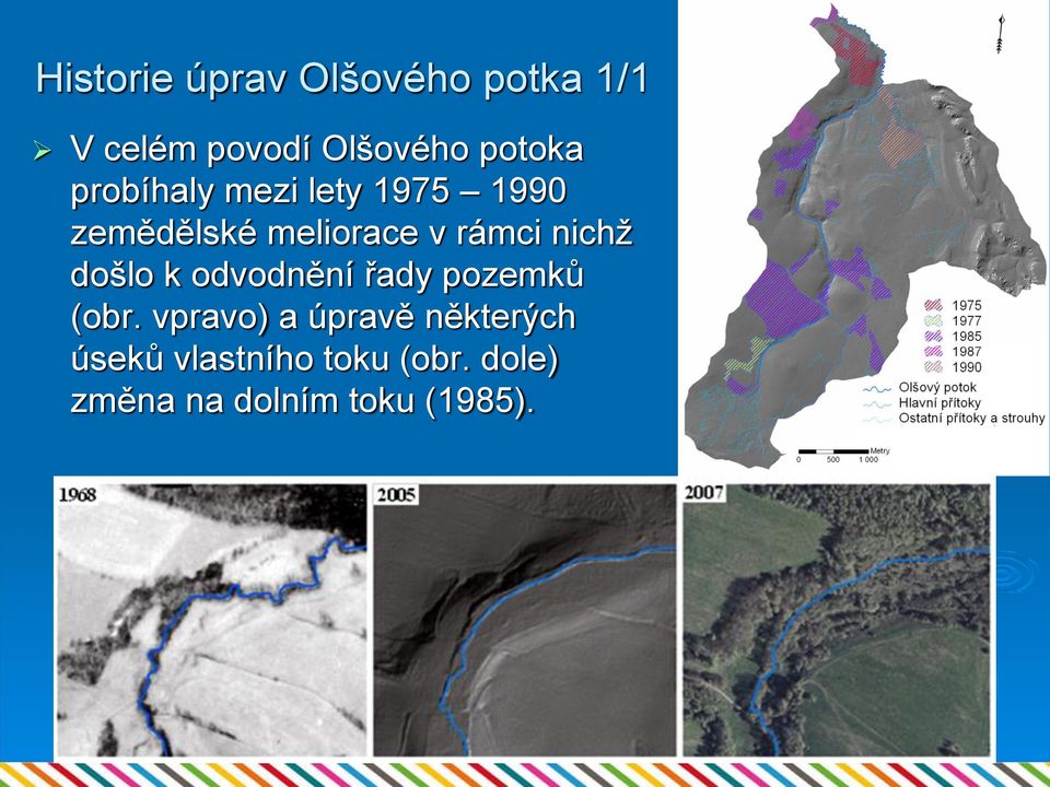 rámci nichž došlo k odvodnění řady pozemků (obr.