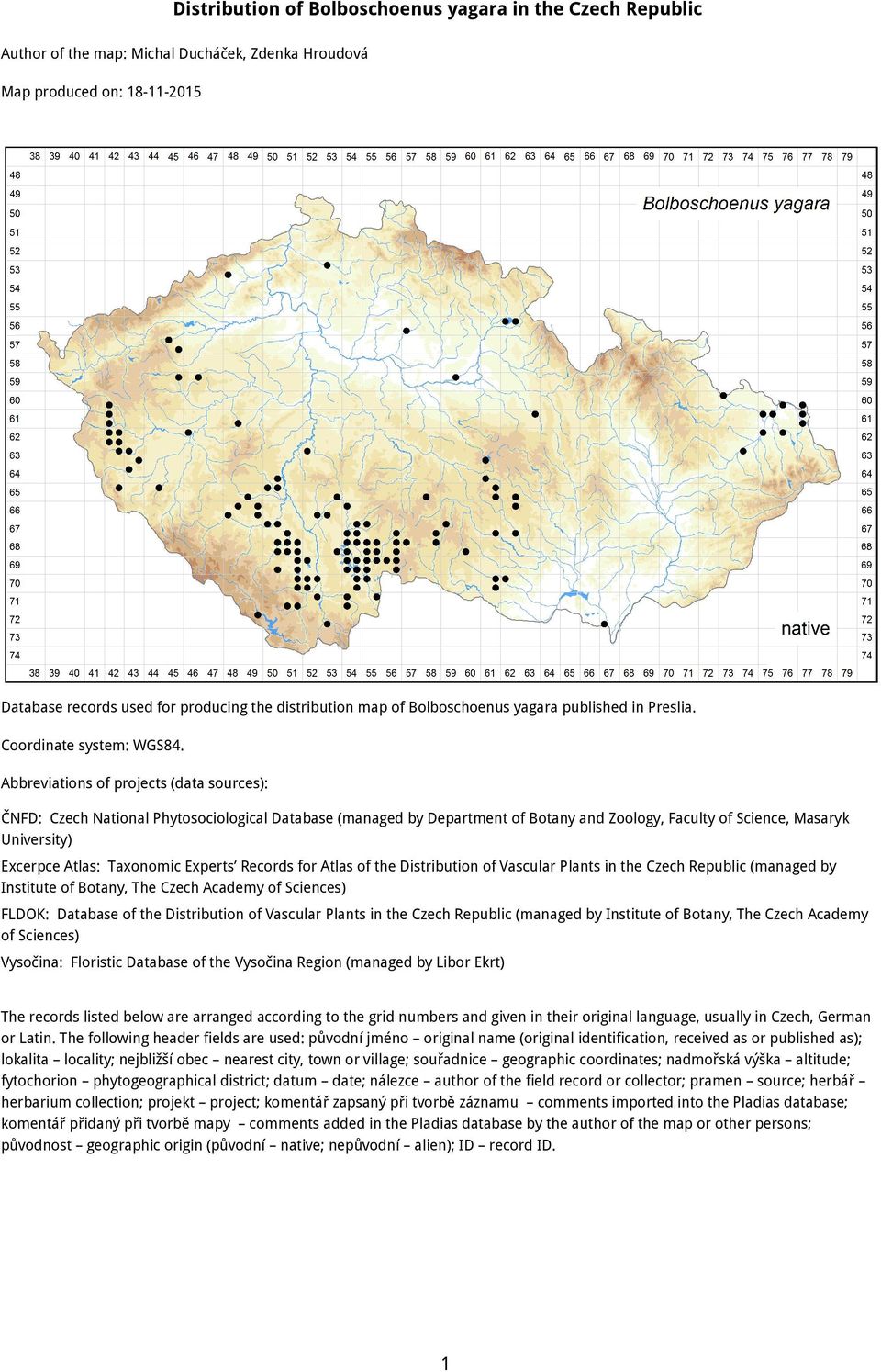 Abbreviations of projects (data sources): ČNFD: Czech National Phytosociological Database (managed by Department of Botany and Zoology, Faculty of Science, Masaryk University) Excerpce Atlas: