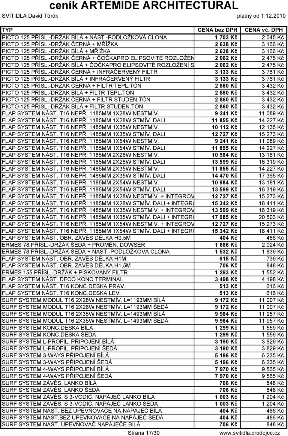 -DRŽÁK ČERNÁ + INFRAČERVENÝ FILTR 3 133 Kč 3 761 Kč PICTO 125 PŘÍSL.-DRŽÁK BÍLÁ + INFRAČERVENÝ FILTR 3 133 Kč 3 761 Kč PICTO 125 PŘÍSL.-DRŽÁK ČERNÁ + FILTR TEPL.TÓN 2 860 Kč 3 432 Kč PICTO 125 PŘÍSL.