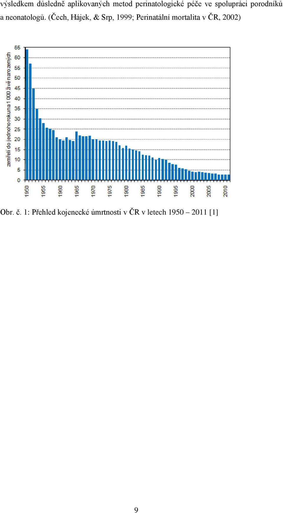 (Čech, Hájek, & Srp, 1999; Perintální mortlit v ČR,