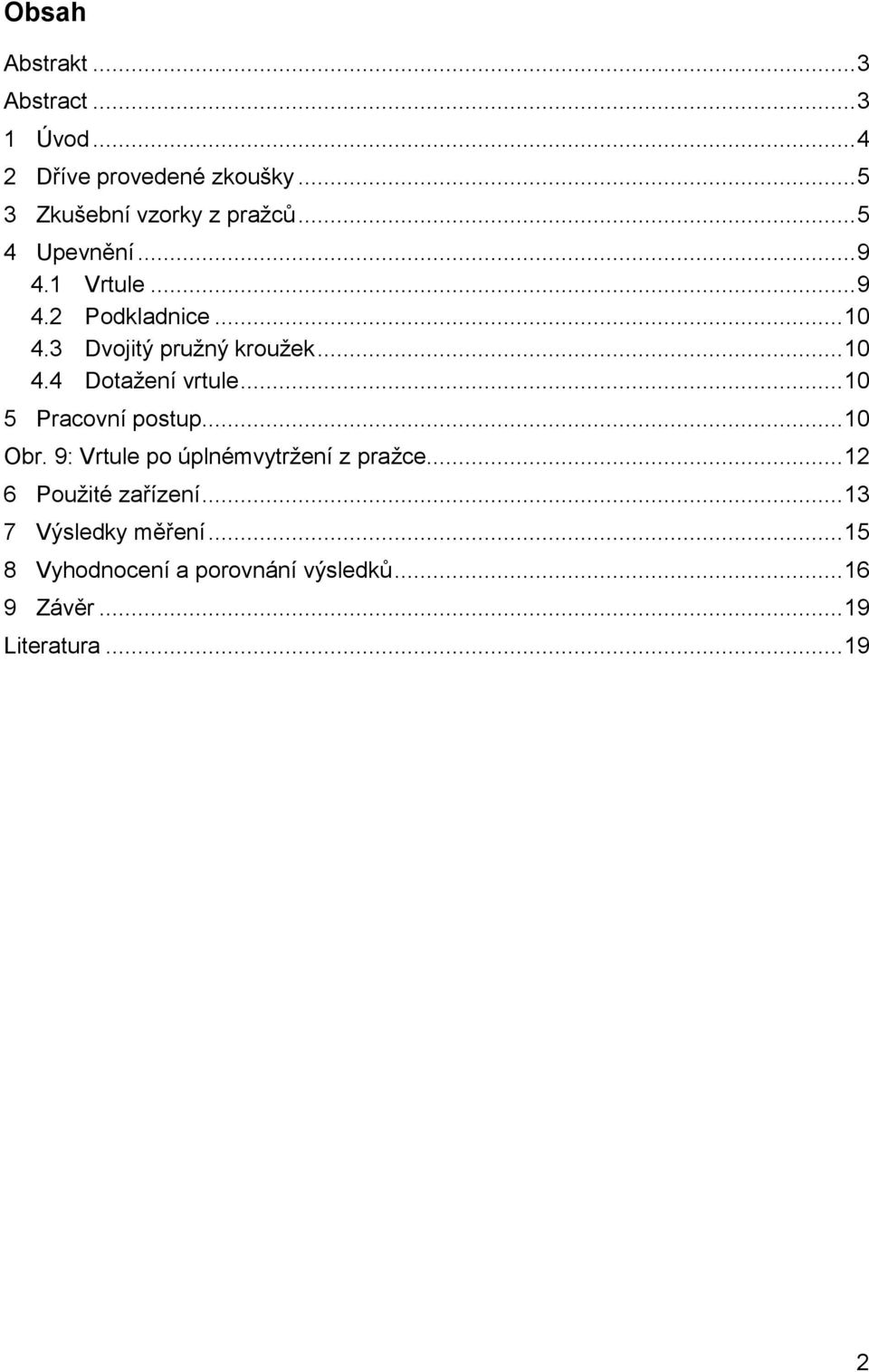 .. 10 5 Pracovní postup... 10 Obr. 9: Vrtule po úplnémvytržení z pražce... 12 6 Použité zařízení.