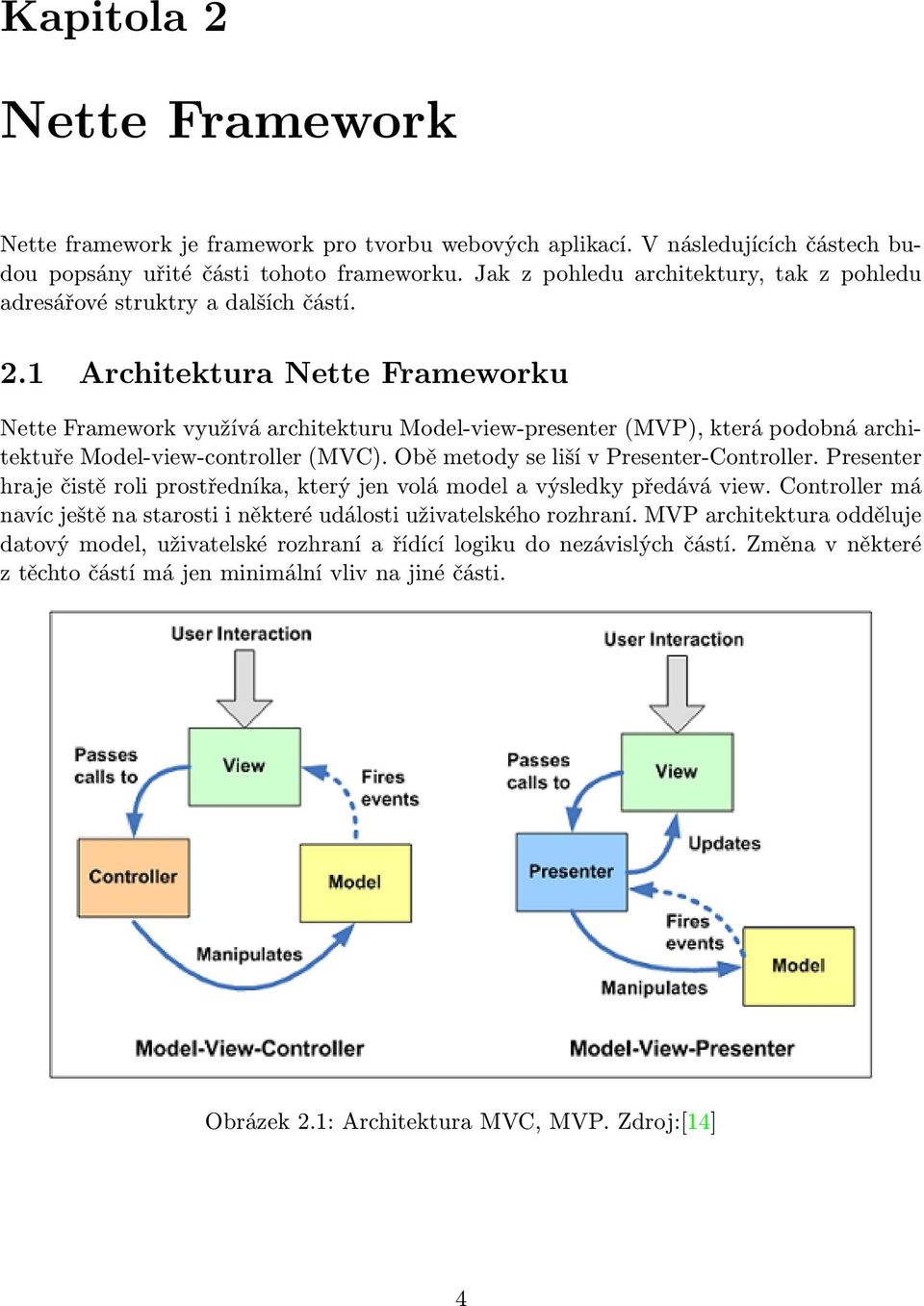 1 Architektura Nette Frameworku Nette Framework využívá architekturu Model-view-presenter (MVP), která podobná architektuře Model-view-controller (MVC). Obě metody se liší v Presenter-Controller.