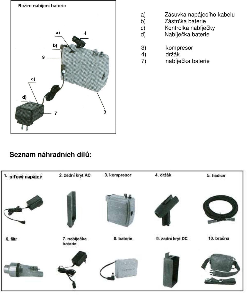 nabíječky d) Nabíječka baterie 7)