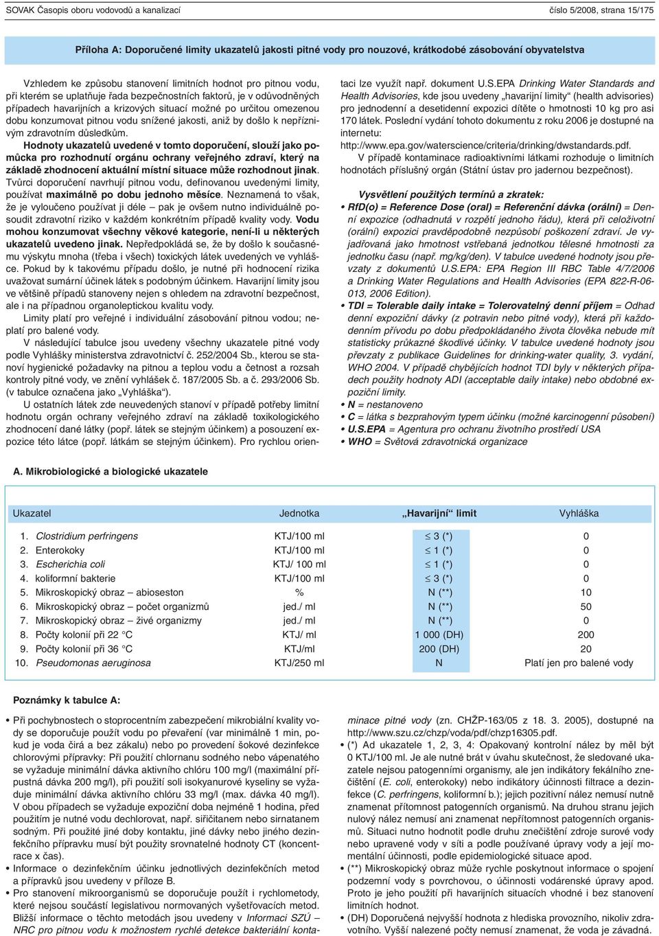 pitnou vodu snížené jakosti, aniž by došlo k nepříznivým zdravotním důsledkům.
