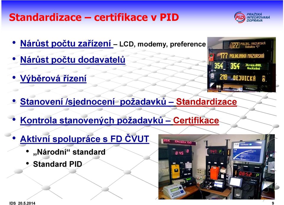 /sjednocení požadavků Standardizace Kontrola stanovených požadavků