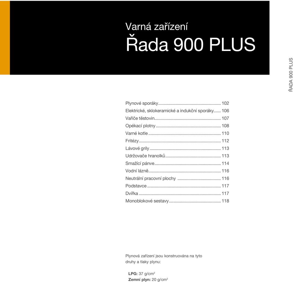 .. 113 Udržovače hranolků... 113 Smažící pánve... 114 Vodní lázně... 116 Neutrální pracovní plochy... 116 Podstavce.