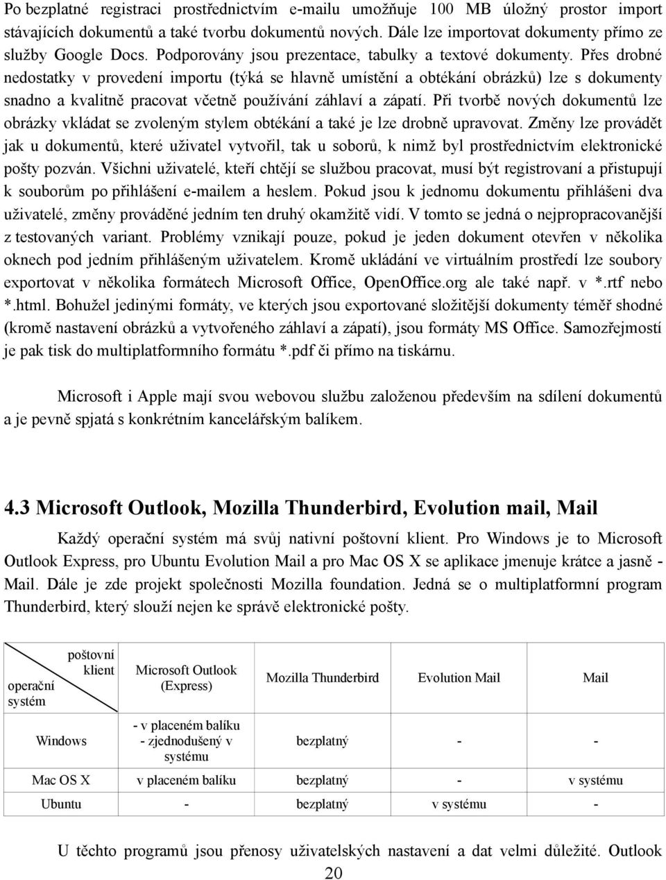 Přes drobné nedostatky v provedení importu (týká se hlavně umístění a obtékání obrázků) lze s dokumenty snadno a kvalitně pracovat včetně používání záhlaví a zápatí.