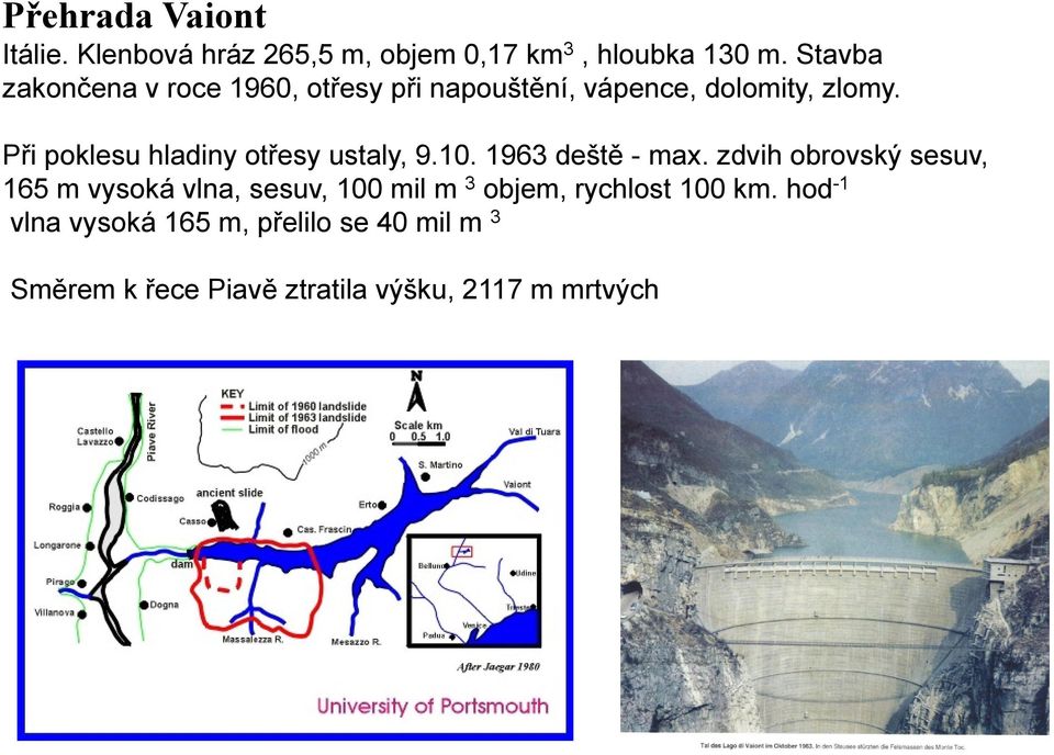 Při poklesu hladiny otřesy ustaly, 9.10. 1963 deště - max.