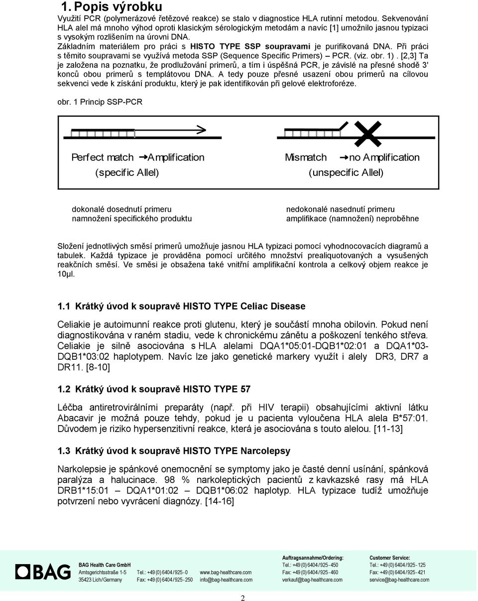 Základním materiálem pro práci s HISTO TYPE SSP soupravami je purifikovaná DNA. Při práci s těmito soupravami se využívá metoda SSP (Sequence Specific Primers) PCR. (viz. obr. 1).