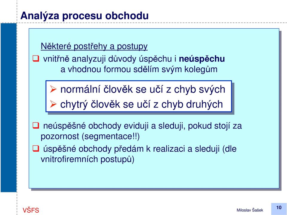 člověk se učí z chyb druhých neúspěšné obchody eviduji a sleduji, pokud stojí za za